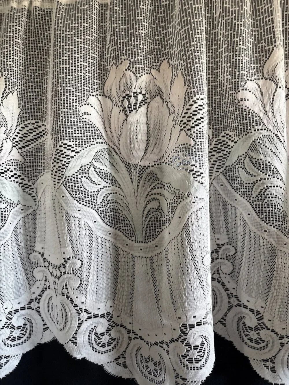Cream Lace Floral Valance Measurements 53